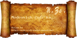 Modrovich Zsóka névjegykártya